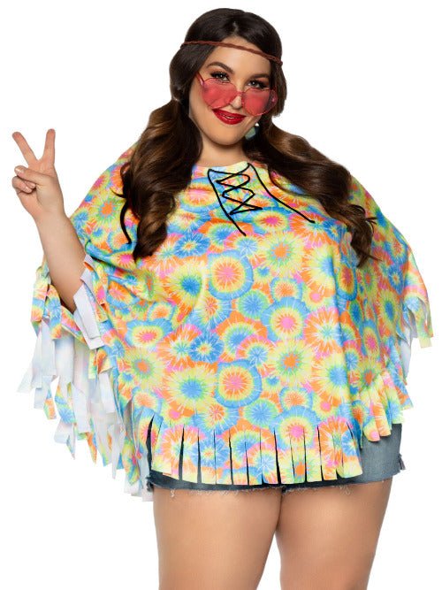 70s Hippie Costume Poncho Set - worldclasscostumes