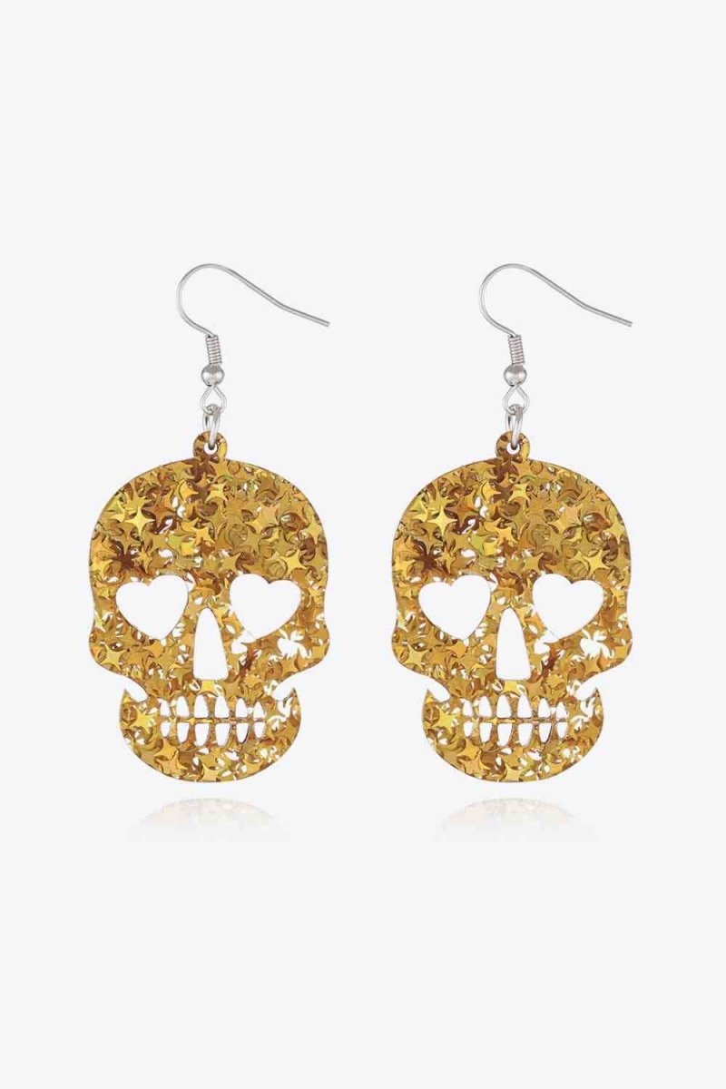 Acrylic Skull Drop Earrings - worldclasscostumes
