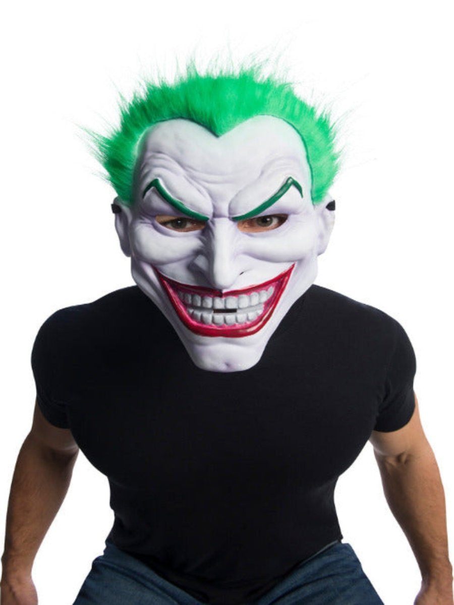 Adult Joker Clown Mask with Hair - worldclasscostumes