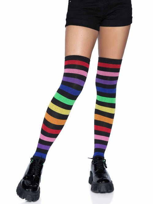 Aurora Rainbow Thigh High Socks - worldclasscostumes