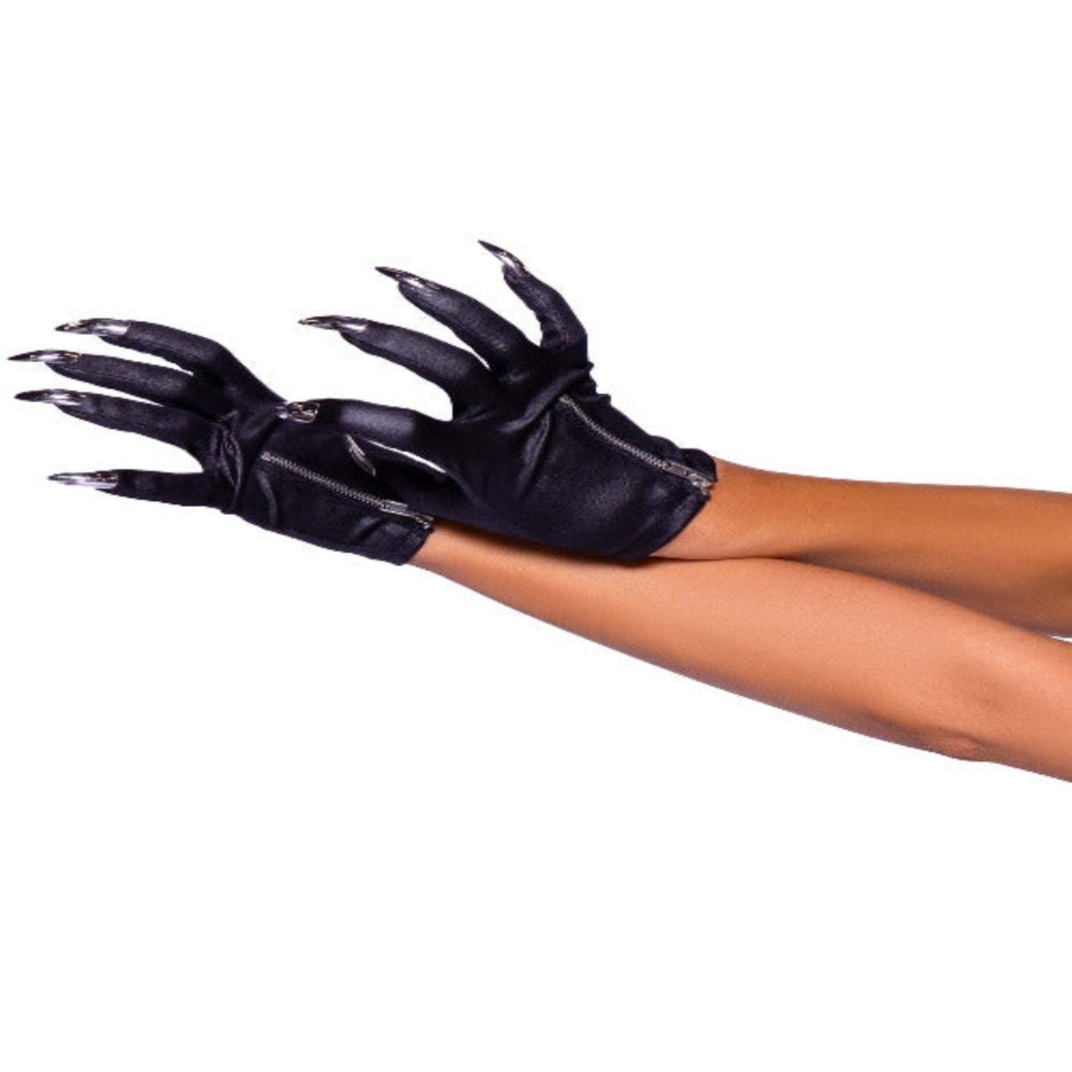 Black Zip-up claw gloves - worldclasscostumes