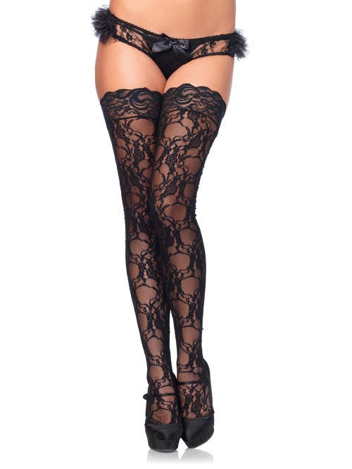 Bree Floral Lace Thigh Highs - worldclasscostumes