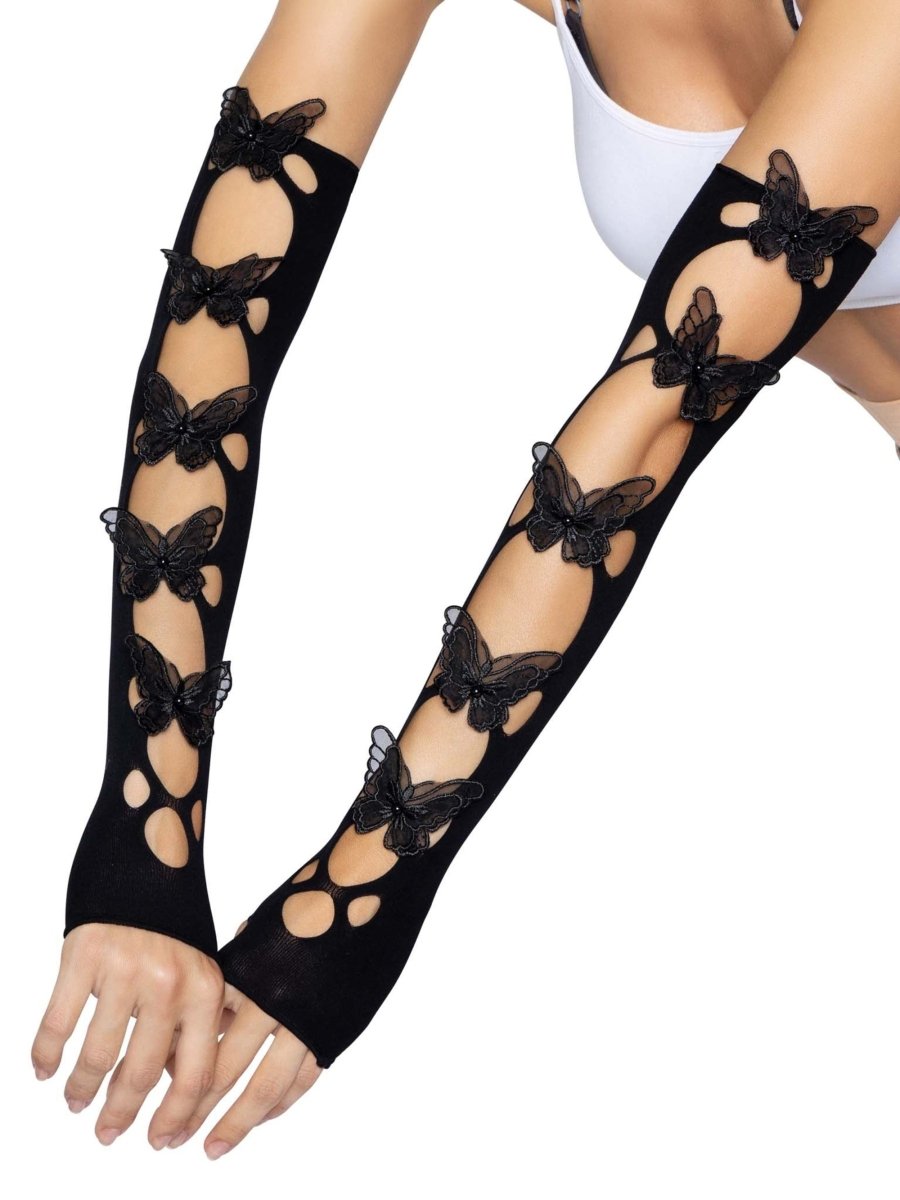 Butterfly Cut Out Arm Warmers - worldclasscostumes