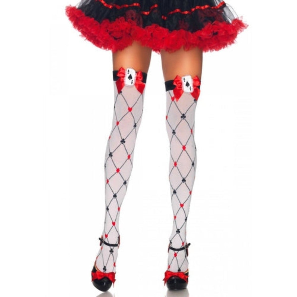 Card Suit Thigh High Stockings - worldclasscostumes