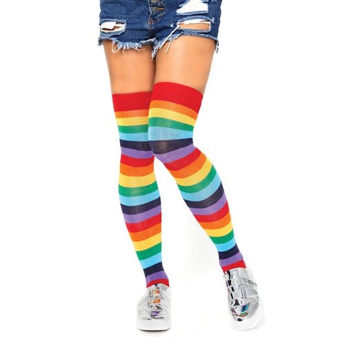 Cherry Rainbow Thigh High Stockings - worldclasscostumes