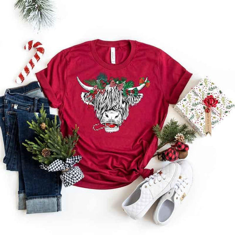 Christmas cow Graphic Tee - worldclasscostumes