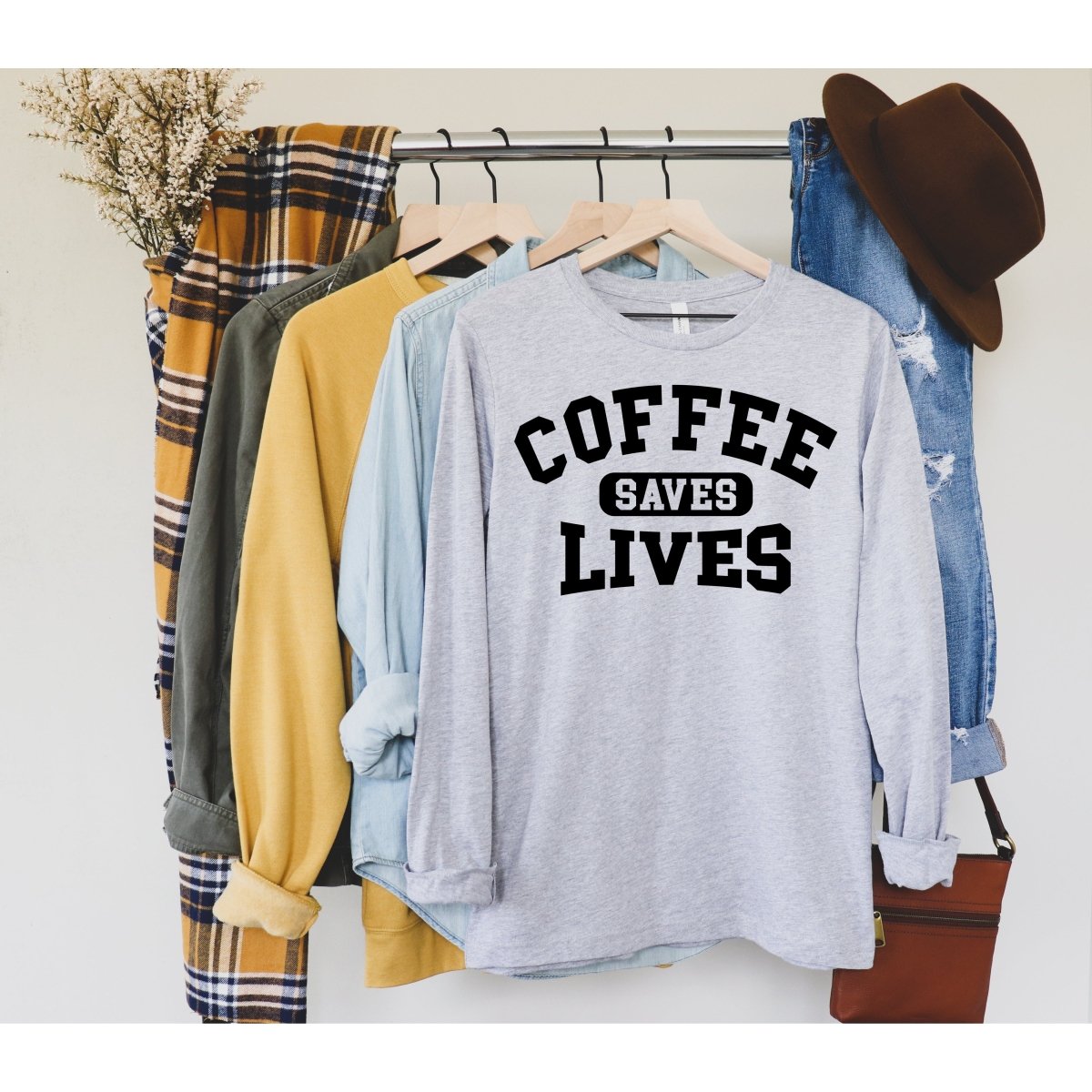 Coffee saves lives long sleeve tee - worldclasscostumes