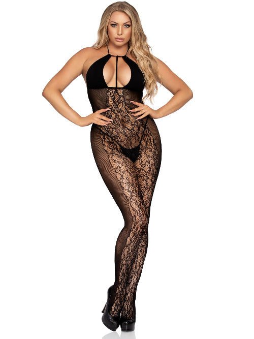 Curves Ahead Lace & Opaque Bodystocking - worldclasscostumes