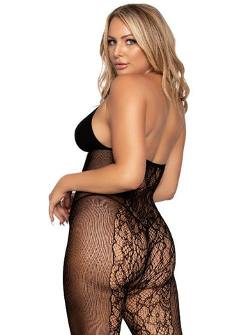 Curves Ahead Lace & Opaque Bodystocking - worldclasscostumes