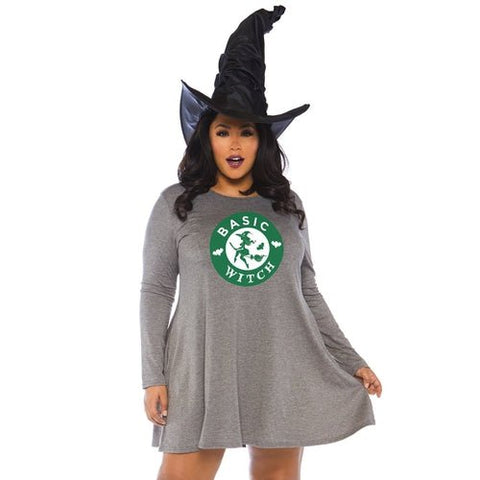 Curvy Basic Witch Jersey Dress - worldclasscostumes