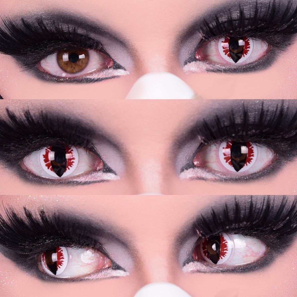 Devil Eyes - White & Red Colored Contact lenses - worldclasscostumes