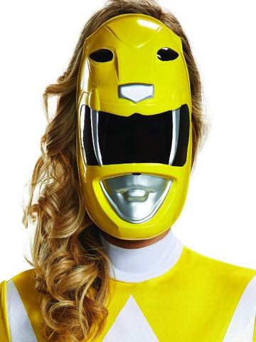 Disguise Women's Yellow Ranger Adult Mask - worldclasscostumes