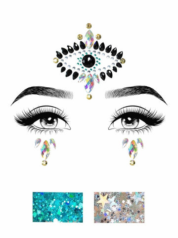 Divinity Adhesive Face Jewels Sticker - worldclasscostumes