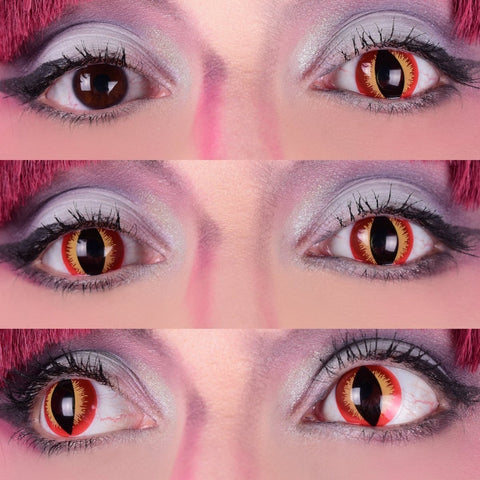 Dragon - Red Reptile Colored Contact lenses - worldclasscostumes