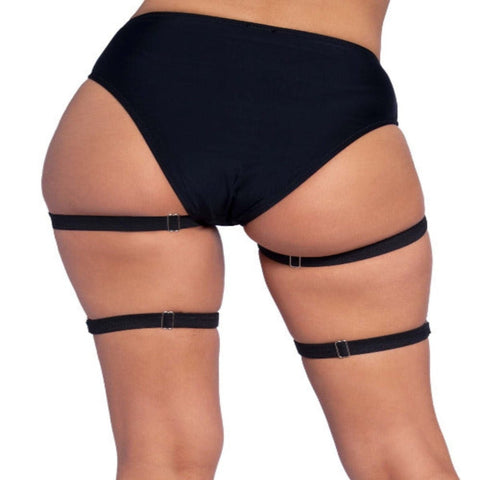 Dual strap studded thigh high garters. - worldclasscostumes