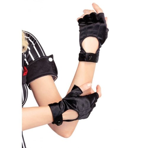 Fingerless Motorcycle Gloves with Velcro Strap - worldclasscostumes