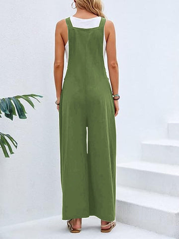 Full Size Wide Leg Overalls with Pockets - worldclasscostumes