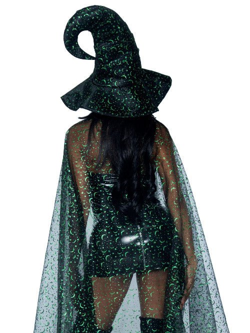 Glitter Moon Cape and Witch Hat Costume Set - worldclasscostumes