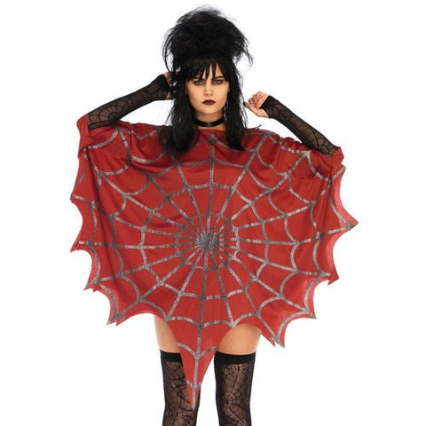 Gothic Glitter Spider Web Costume Poncho - worldclasscostumes