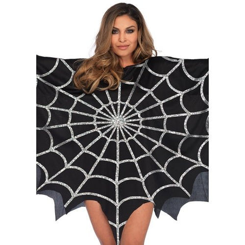 Gothic Glitter Spider Web Costume Poncho - worldclasscostumes