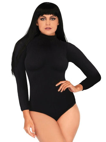 High Neck 3/4 Sleeve Bodysuit with Snap Crotch - worldclasscostumes