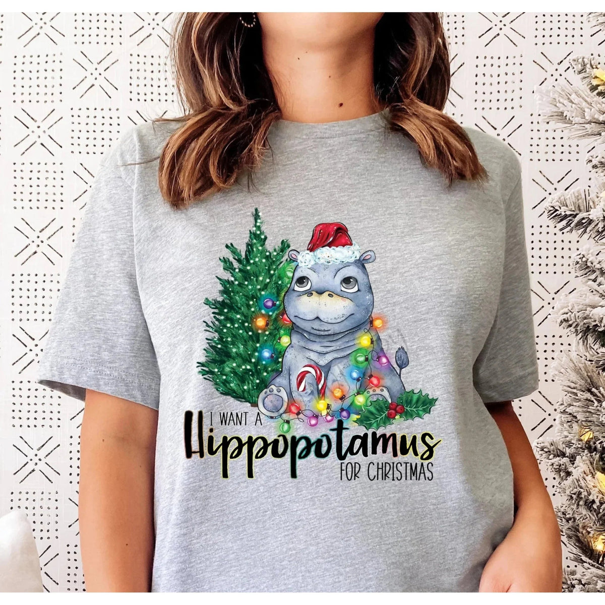 I Want a Hippopotamus for Christmas Graphic tee - worldclasscostumes