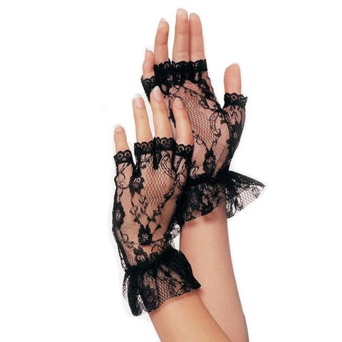 Lace Ruffle Fingerless Gloves - worldclasscostumes