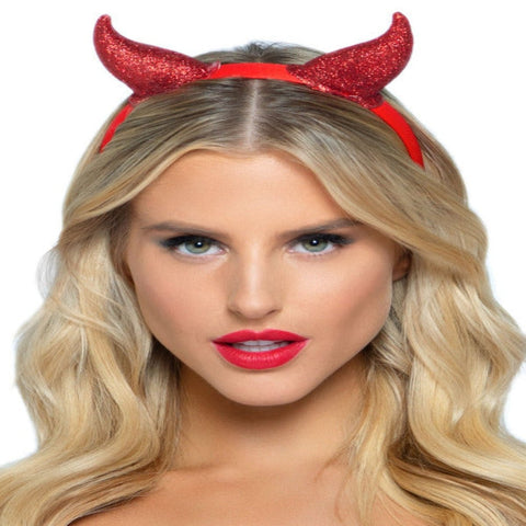 Latex Glitter Devil Horn Headband - worldclasscostumes