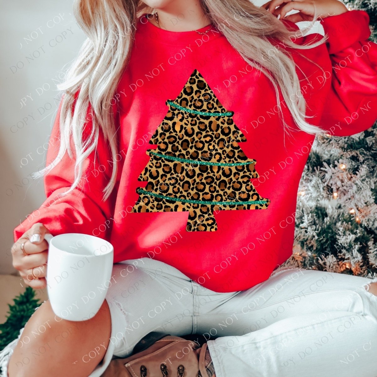 Leopard Christmas Tree Sweatshirt - worldclasscostumes