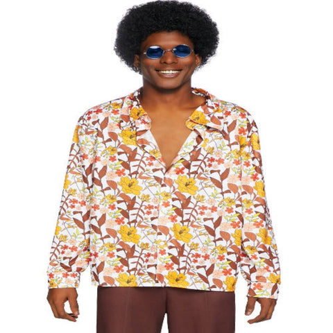 Men's 70s Costume Floral Shirt - worldclasscostumes