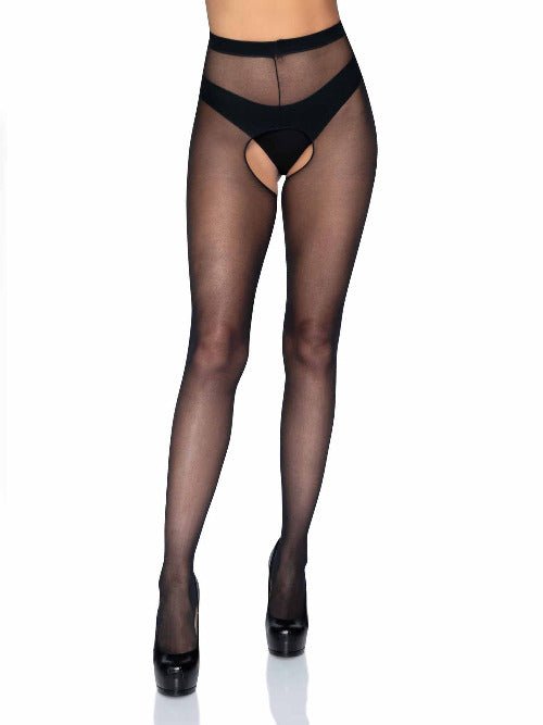 Mercedes Sheer Crotchless Pantyhose - worldclasscostumes