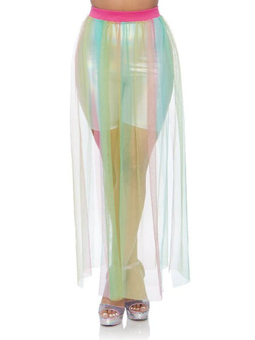 Multi Slit Sheer Full Length Maxi Skirt - worldclasscostumes