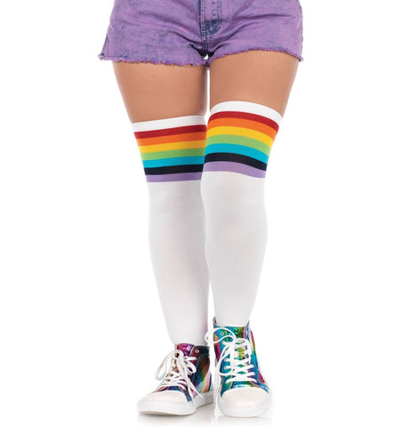Nia Rainbow Thigh High Stockings - worldclasscostumes