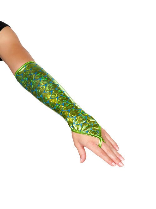 Pair of Fingerless Elbow Length Mermaid Gloves - worldclasscostumes