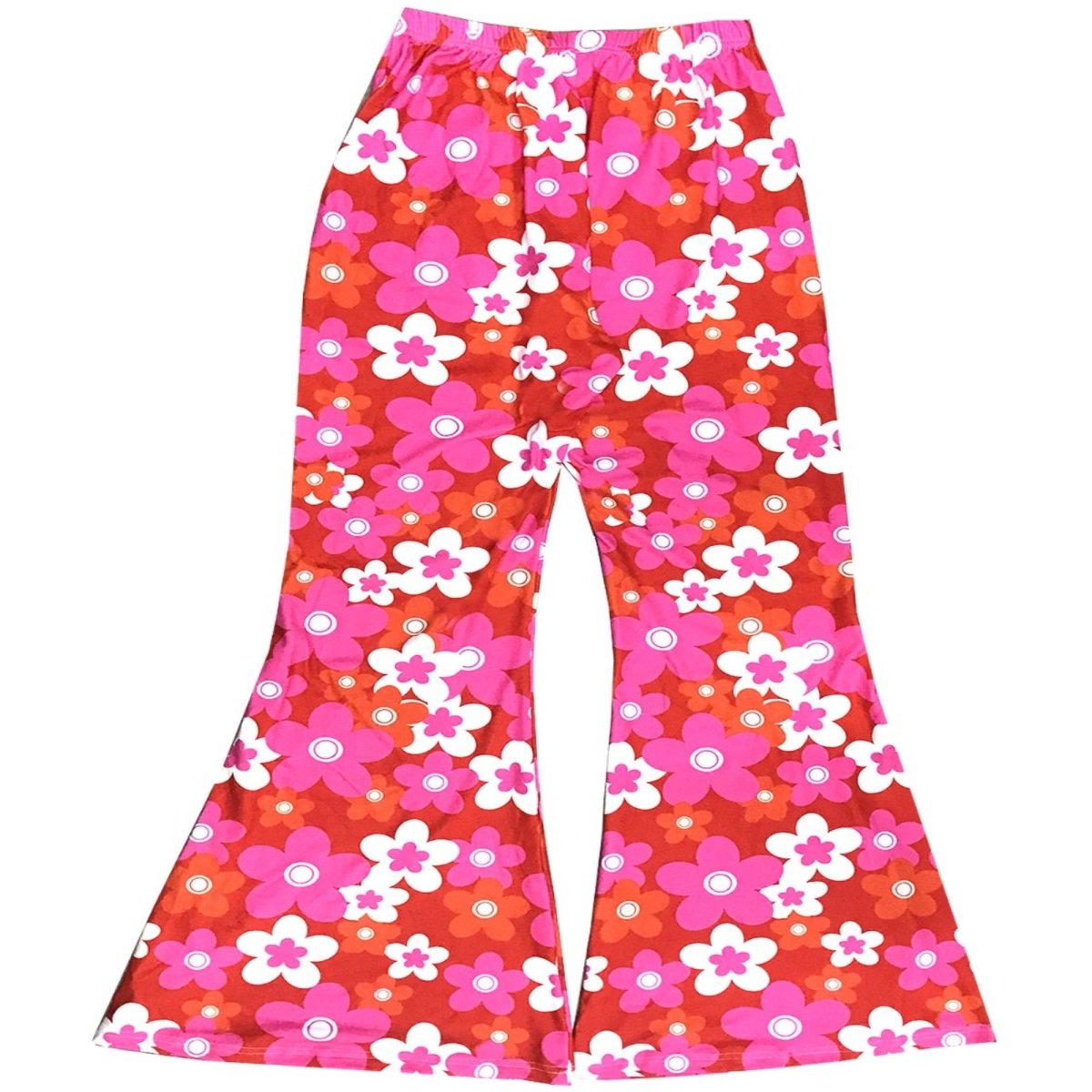 Pink Floral Flare Leg Pants - worldclasscostumes