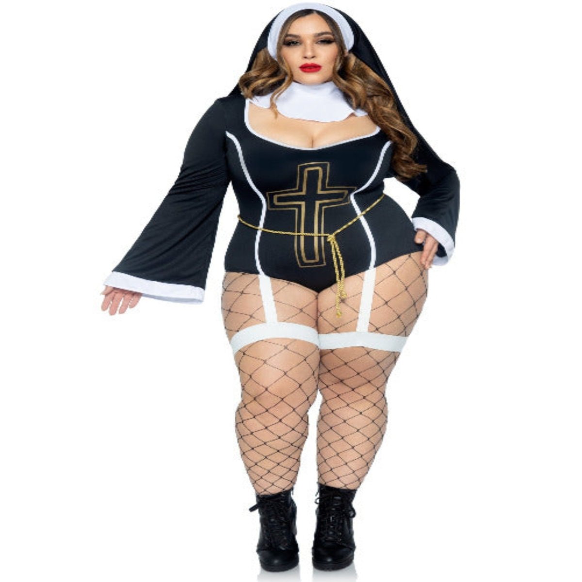 Plus Sister Sin Nun Costume - worldclasscostumes