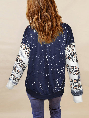 Plus Size MERRY CHRISTMAS Graphic Leopard Sweatshirt - worldclasscostumes
