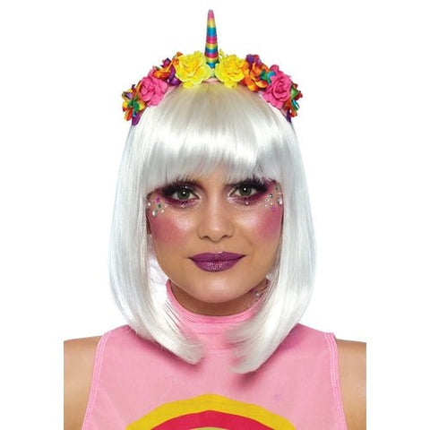 Rainbow Unicorn Flower Costume Headband - worldclasscostumes