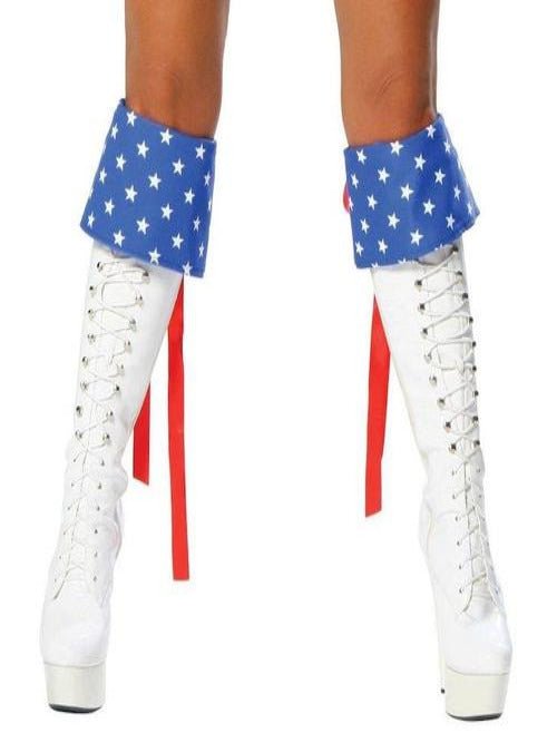 Red White and Blue Boot Covers - worldclasscostumes