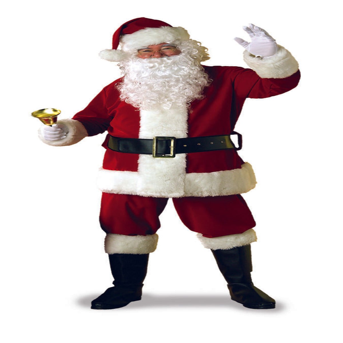 Rubies Adult Deluxe Ultra Velvet Santa Suit With Gloves - worldclasscostumes