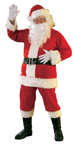 Rubie's Bright Red Flannel Santa Suit with Gloves - worldclasscostumes
