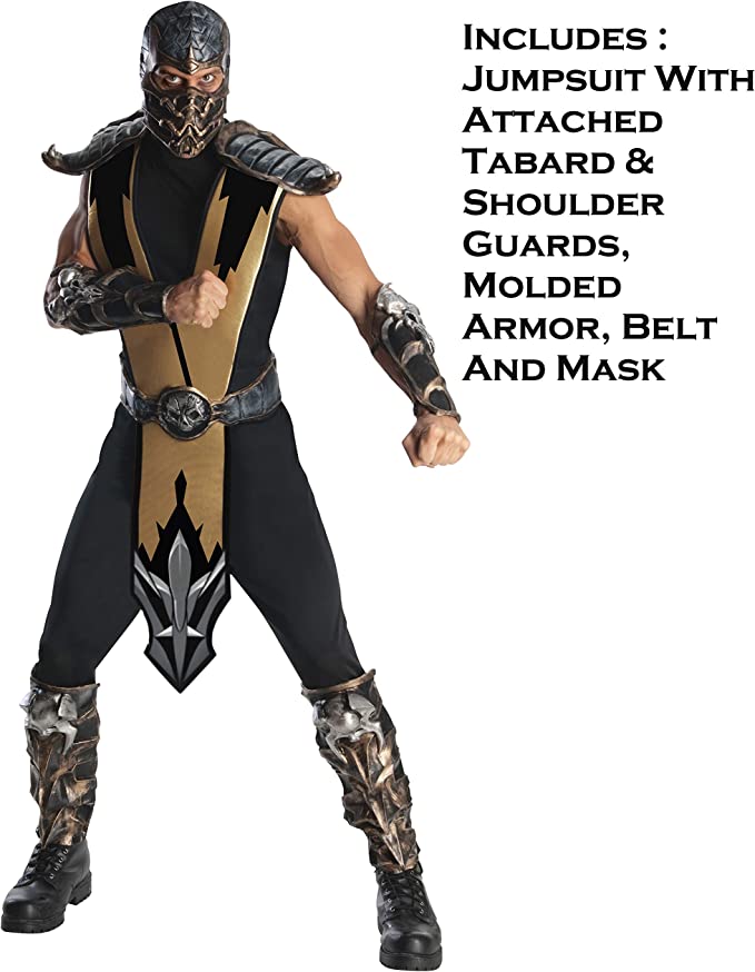 Rubie's Men Mortal Kombat Deluxe Scorpion Adult Sized Costumes - worldclasscostumes