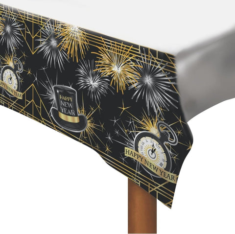 Rubie's New Year's Eve Party Plastic Printed Table Cover, 108" x 54" - worldclasscostumes