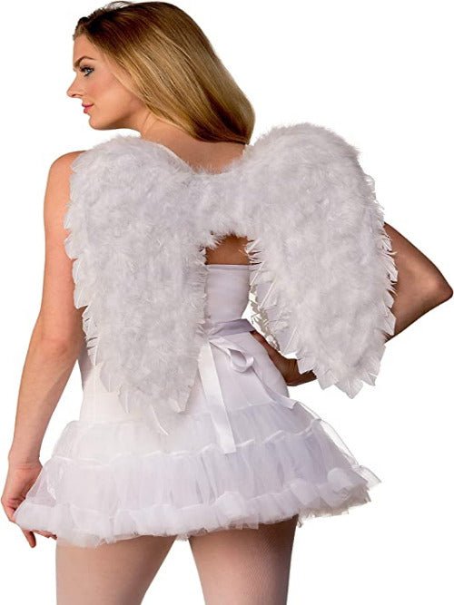 Rubie's Unisex-Adult's Feather Angel Wings, White, One Size - worldclasscostumes