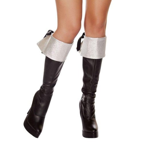 Silver Glitter Boot Covers - worldclasscostumes