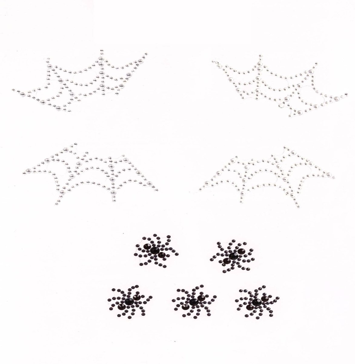 Spider web face jewels sticker. - worldclasscostumes