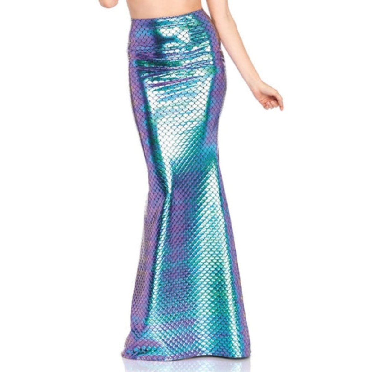 Teal Iridescent Scale Mermaid Maxi Skirt - worldclasscostumes