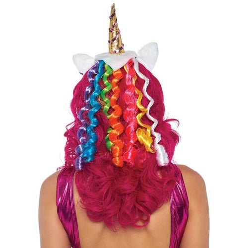 Unicorn Headband with Rainbow Wig Mane - worldclasscostumes