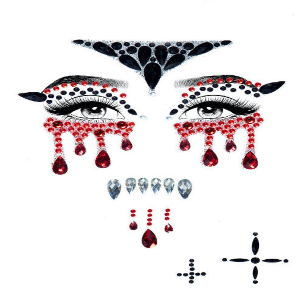 Vampire Adhesive Face Jewels Sticker - worldclasscostumes