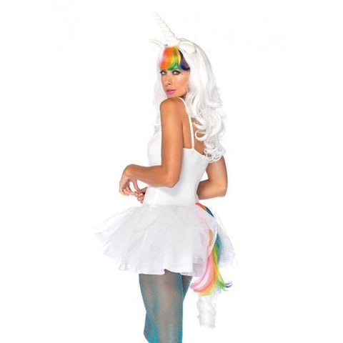 Wavy Rainbow Unicorn Wig & Tail Costume Kit - worldclasscostumes